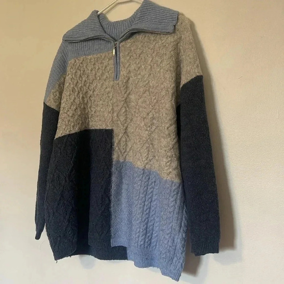 Westbound color block quarter zip wool sweater - Picture 2 of 7